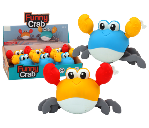 Bath Toy Wind Up Crab Walks Swims Blue Yellow