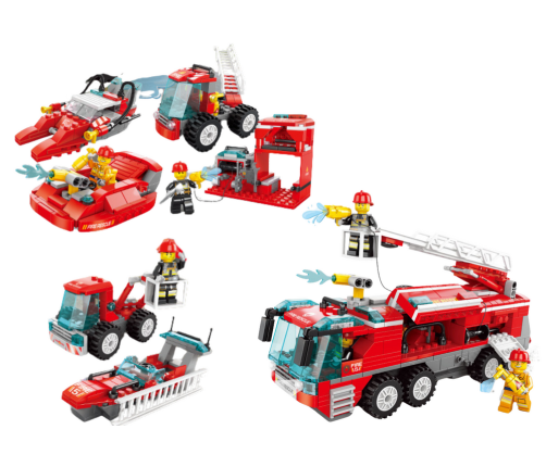 Fire Department Boot Airplane Helicopter Construction Blocks MIX