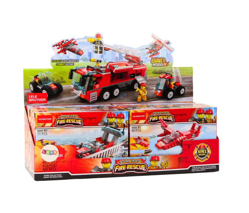 Fire Department Boot Airplane Helicopter Construction Blocks MIX