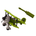 Plane Light plane Transporting Dinosaurs Cage Unscrewable Green