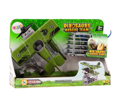 Plane Light plane Transporting Dinosaurs Cage Unscrewable Green