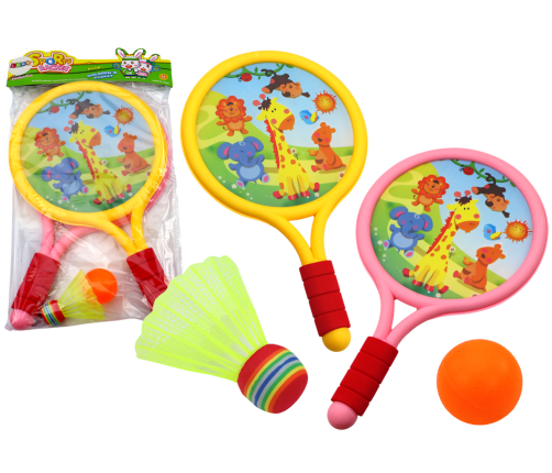 Children's Badminton Rackets Animals Yellow Pink