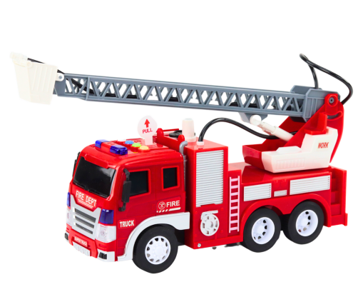 Fire Truck With Boom 1:16 Lights Sounds Water Drive Red