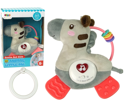 Interactive Educational Zebra Grey Sound Melodies Teether Rattle