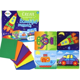 Creative Set Colorful Mosaic Rocket Scrapbook