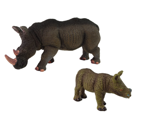 Set of 2 Figures Rhinoceros with cub