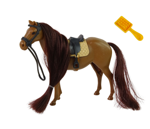 Brown Mane Combing Horse Figurine