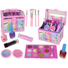 Beauty Set Nail Lacquers Eyeshadows Pink Trunk