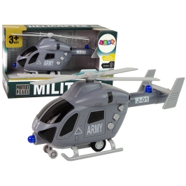 Military Helicopter Grey Sound Lights Propellers