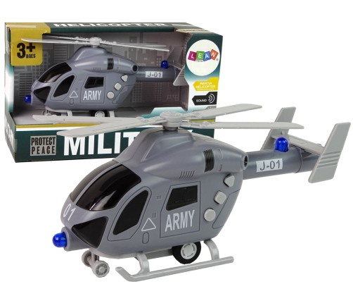 Military Helicopter Grey Sound Lights Propellers