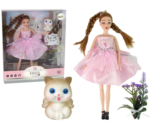 Baby Doll Emily Pigtails Cat Flowers