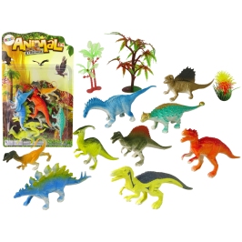 Set of Dinosaur Figures 9 Pieces Colorful