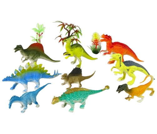 Set of Dinosaur Figures 9 Pieces Colorful