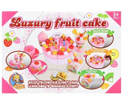 Luxury Fruit Cake Realistic Safe Cutting Sweets Birthday Velcro