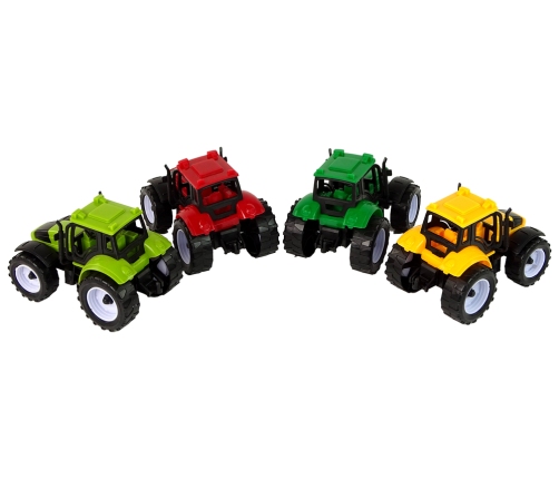 Set of Agricultural Tractors Farm 4 Colorful Pieces