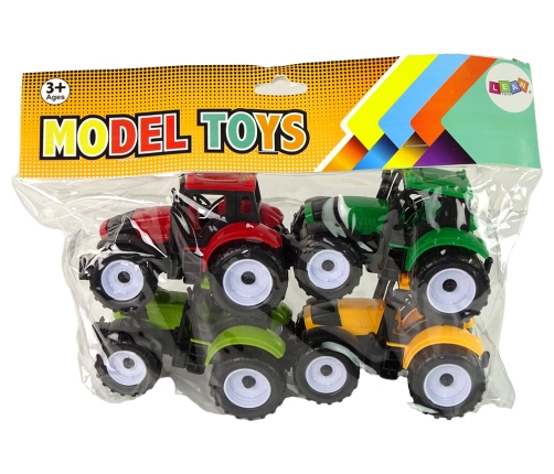 Set of Agricultural Tractors Farm 4 Colorful Pieces