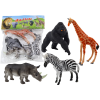 Set of African Animal Figurines 4 Pieces Giraffe Gorilla