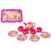 Coffee Tea Set Cups Kettle Tray Pink Cafe 15 pcs.