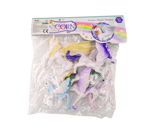 Set of Unicorn Pegasus Figures White Magic 6 pcs.