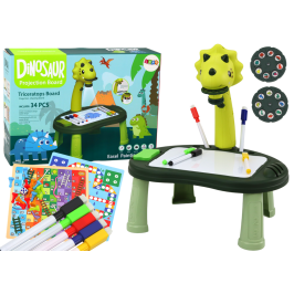 Dinosaur Drawing Projector Game Table 2in1 Chinese Snakes Green