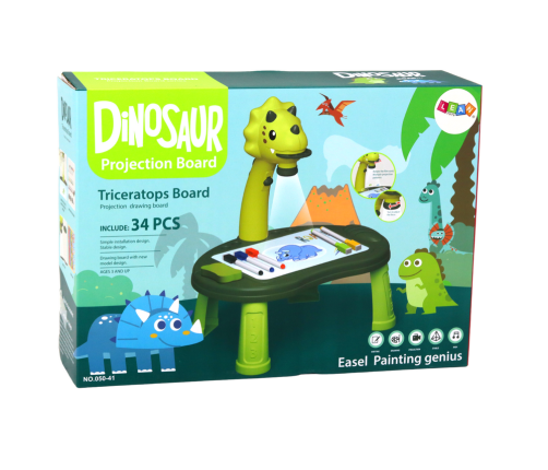 Dinosaur Drawing Projector Game Table 2in1 Chinese Snakes Green