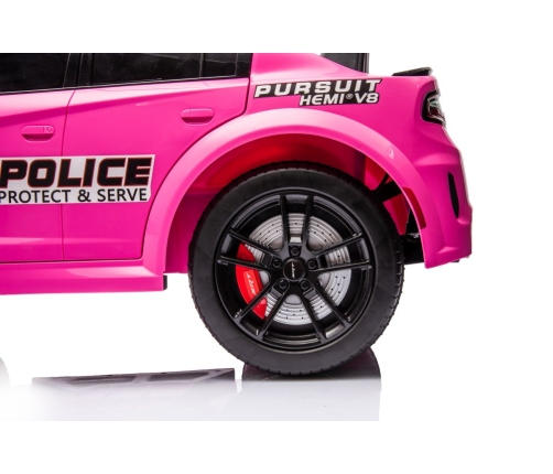 Vienvietīgs elektromobilis Dodge Charger Police Pink