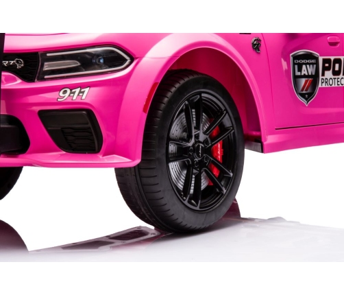 Одноместный электромобиль Dodge Charger Police Pink