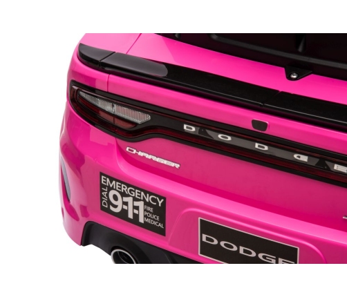 Одноместный электромобиль Dodge Charger Police Pink