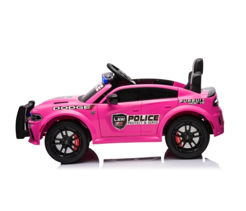 Одноместный электромобиль Dodge Charger Police Pink