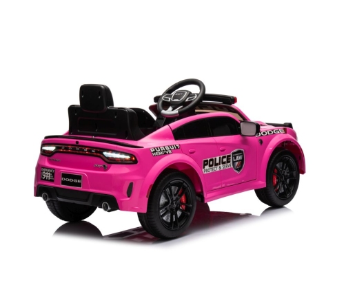 Vienvietīgs elektromobilis Dodge Charger Police Pink