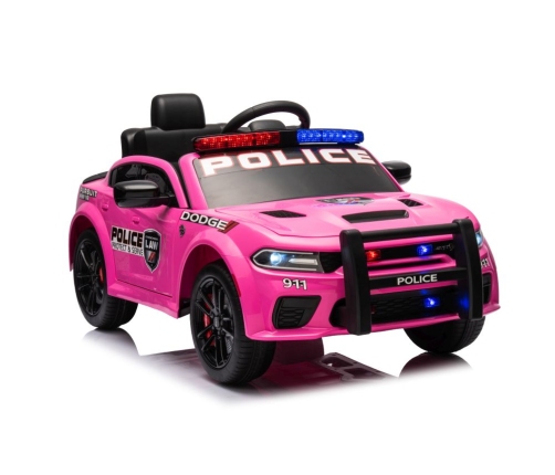 Vienvietīgs elektromobilis Dodge Charger Police Pink