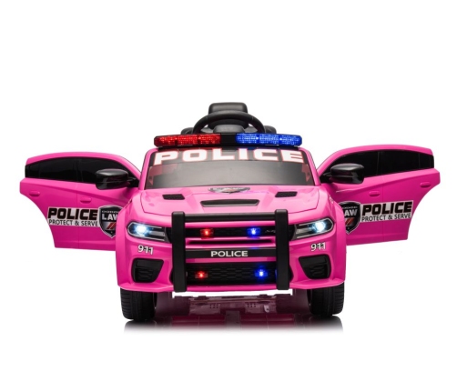 Vienvietīgs elektromobilis Dodge Charger Police Pink