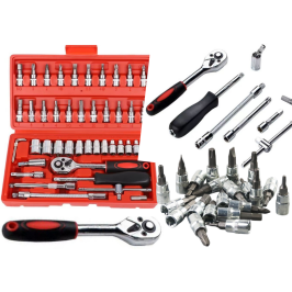 1/4" Socket Wrench Set - 46 Pieces in a Case