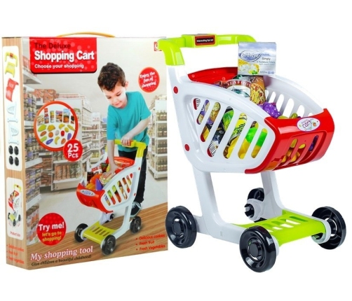 Shop Trolley + 25 Toy Food