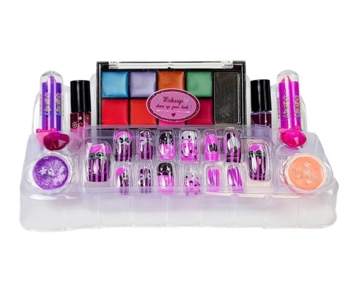 Make-up set. Box. Suitcase. Lipstick. Lip glosses