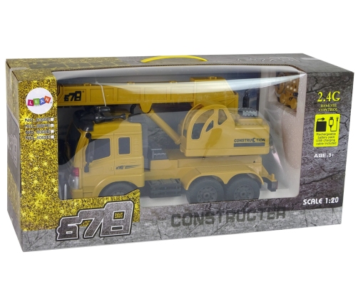 Remote Controlled Truck 1:20 Lift Crane Pilot 2.4G Sound Lights