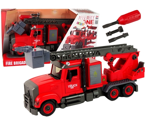 Fire Truck Fire Brigade for Unscrewing Accessories Red