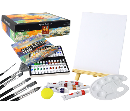 Set of Acrylic Paints and Accessories 40 Colors