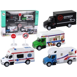 Camper Truck Ambulance Ice Cream Parlor With Friction Drive 1:87 A