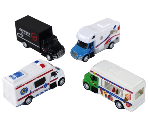 Camper Truck Ambulance Ice Cream Parlor With Friction Drive 1:87 A