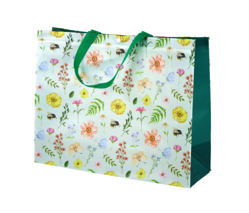 Gift Bag Flowers Green 44.5cm x 35.5cm x 15cm