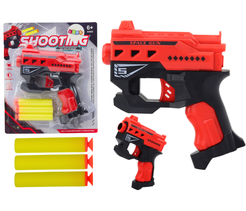 Mini Foam Dart Gun With Suction Cups, Red