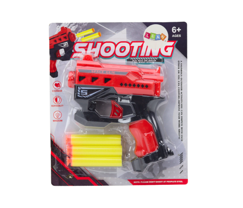 Mini Foam Dart Gun With Suction Cups, Red