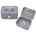 Piggy Bank Storage Box, Lockable, Two Keys, Metal, Gray