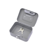 Piggy Bank Storage Box, Lockable, Two Keys, Metal, Gray