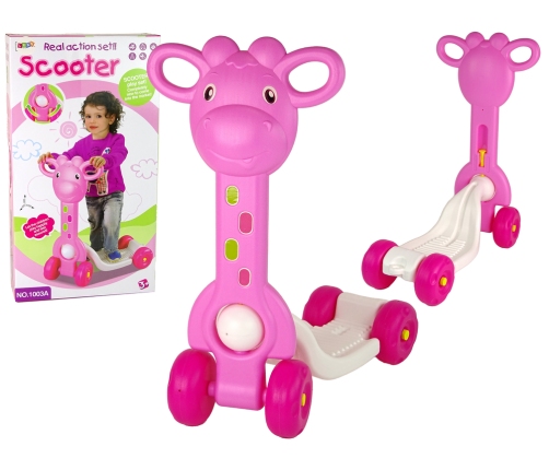 Children's scooter 4 Wheel Giraffe Pink