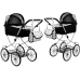 Retro Dolls Buggy Alice - XL Black with White