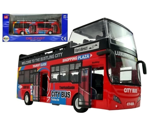 Tourist Coach Double Decker Openable Door Red