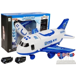 Police Folding Plane with Cars 1:64 with lights and sounds