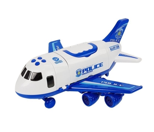 Police Folding Plane with Cars 1:64 with lights and sounds